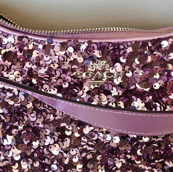 Coach New York Teri Shoulder Bag- purple sequins - Picture 6 of 6